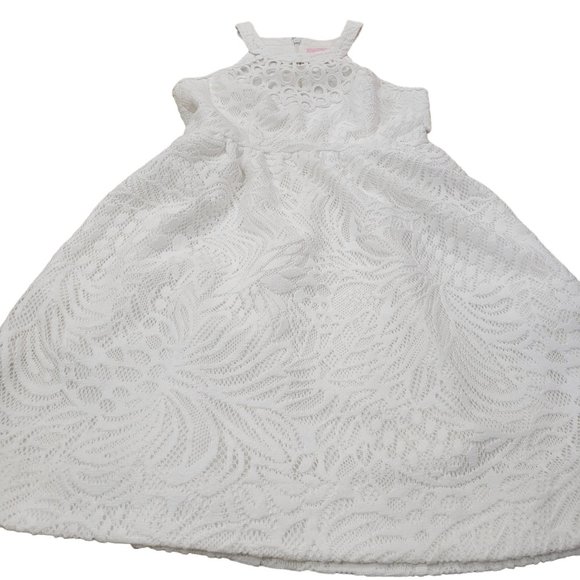 Lilly Pulitzer - White Lace Midi Dress W/ Halter Neckline, size 00 - Picture 7 of 7